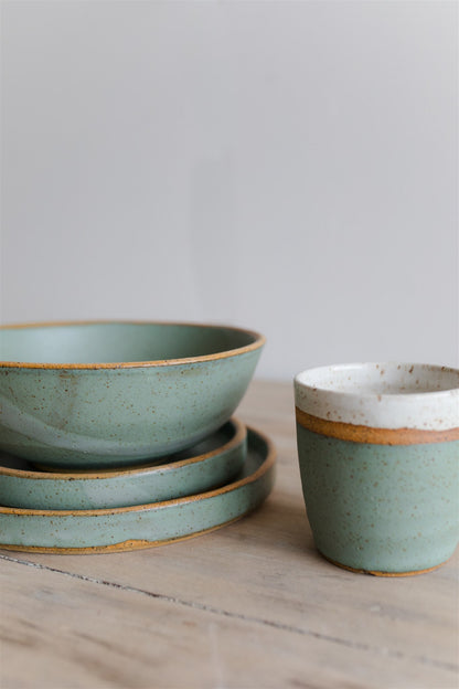 Ready to Ship Dinner Plate + Salad Plate + Ramen Bowl + Tumbler - KJ Pottery 
