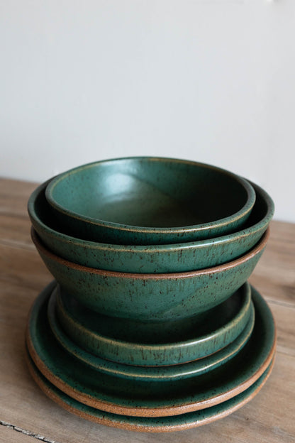 The Full Dinnerware Set - 8 place settings - KJ Pottery 