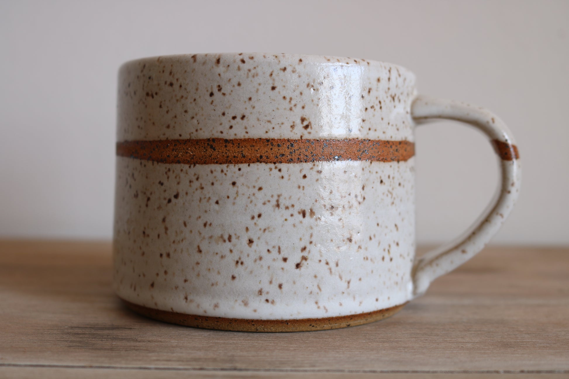 Mug - white on white - KJ Pottery 
