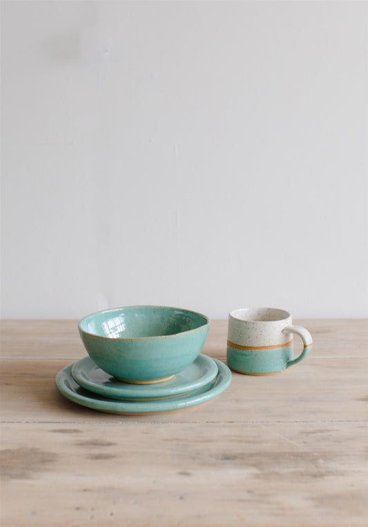 Dinner Plate + Salad Plate + Cereal Bowl + Mug - KJ Pottery 