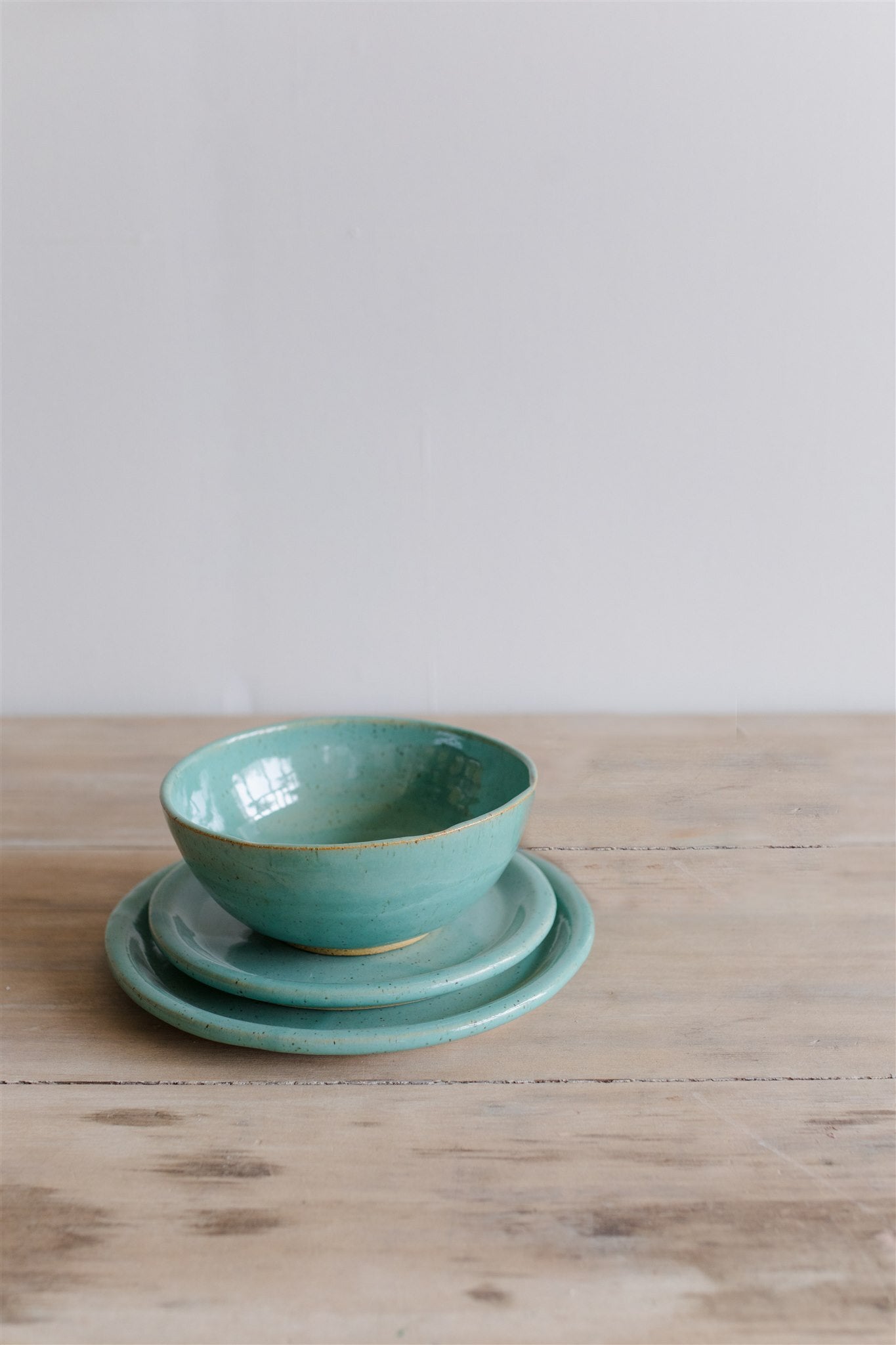 Ready to Ship - Dinner Plate + Salad Plate + Cereal Bowl - KJ Pottery 