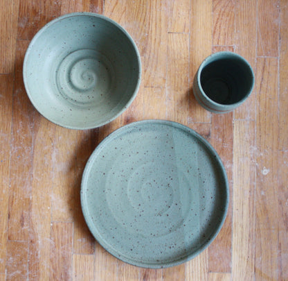 Dinner Plate + Ramen Bowl + Tumbler - KJ Pottery 